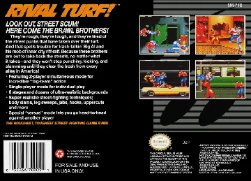 Rival Turf! (USA) box cover back